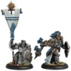 Cygnar Morrowan Ally: Precursor Knight Officer & Standard - Unit Attachment (1 Officer & 1 Standard Bearer) - PIP+42009[Metal Blister Pack] [875582004865]