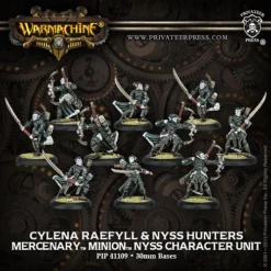 Mercenary Minion: Cylena Raefyll & Nyss Hunters - Nyss Character Unit (1 Cylena & 9 Grunts) - PIP-41109[Metal Box Set] [875582013119]
