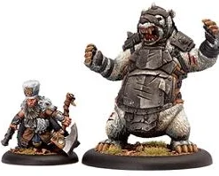 Mercenary Minion: Brun Cragback & Lug - (Rhulic Character Solo (1) & Character Heavy Warbeast (1)) - PIP-75018[Metal Box Set] [875582005961]