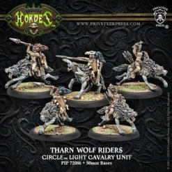 CIRCLE ORBOROS: Tharn Wolf Riders - Light Cavalry Unit (1 Leader, 4 Grunts) - PIP-72086[Metal Box Set] [87558201460]