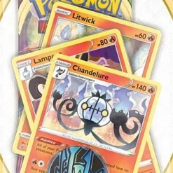 Pokemon Blister Pack - 1-Pack Premium Checklane Blister: 1 Sword & Shield: Vivid Voltage Booster Pakke + Chandelure Line Promos & Mønt[Pokemon Pack POK808036] [820650808036]