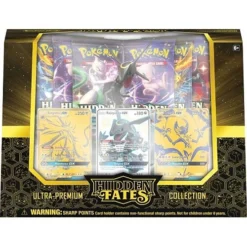 Pokemon Hidden Fates - Ultra-Premium Collection: Rayquaza, Solgaleo & Lunala - 15 Boosters, 1 Shiny & 2 Gold Secret GX, Playmat & Kortholder *Sjælden*[Pokemon Box POK80482] [0820650804823]