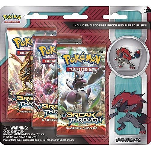 Pokemon BREAKthrough Zoroark Collector Pin Blister Pack - 3 Booster Pakker + 1 Pin[Pokemon Blister POK80103-D8] [820650801037]
