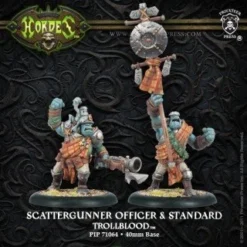 Trollbloods: Trollkin Scattergunner Officer & Standard - Unit Attachment (1 Officer & 1 Standard Bearer) - PIP+71064[Metal Blister] [875582010798]