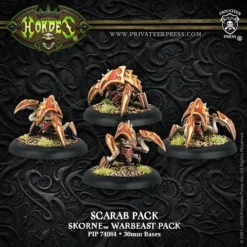Skorne: Scarab Pack - Skorne Warbeast Pack (1 Leader & 3 Grunts) - PIP+74084[Metal Blister Pack] [875582013751]