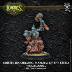 Trollbloods: Grissel Bloodsong, Marshal Of The Kriels - Trollkin - Epic Warlock (1) - PIP+71060[Metal Blister Pack] [875582010750]